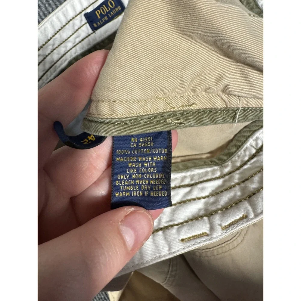 Polo Ralph Lauren Cargo Chino Shorts Mens 42 Khaki Baggy Relaxed Fit 11